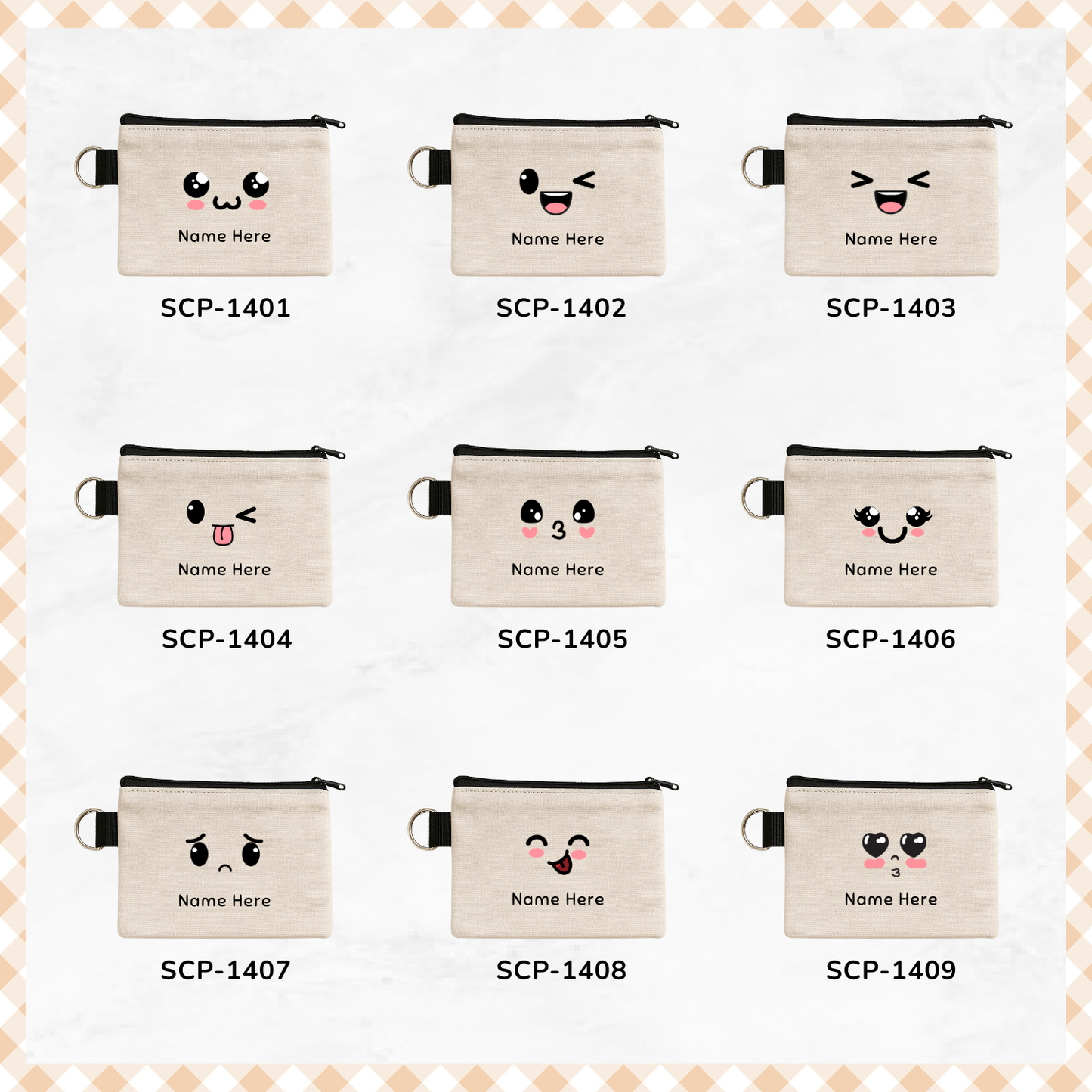 Emoji Faces - Keyring Coin Purse