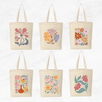 Canvas A4 Tote Bag - Floral Designs