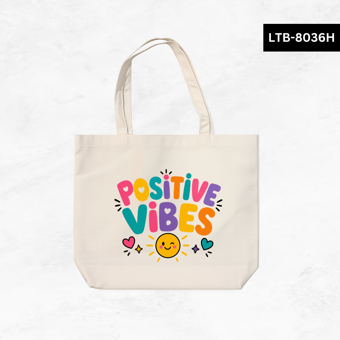 Horizontal Canvas Tote Bag - Teacher Vibes