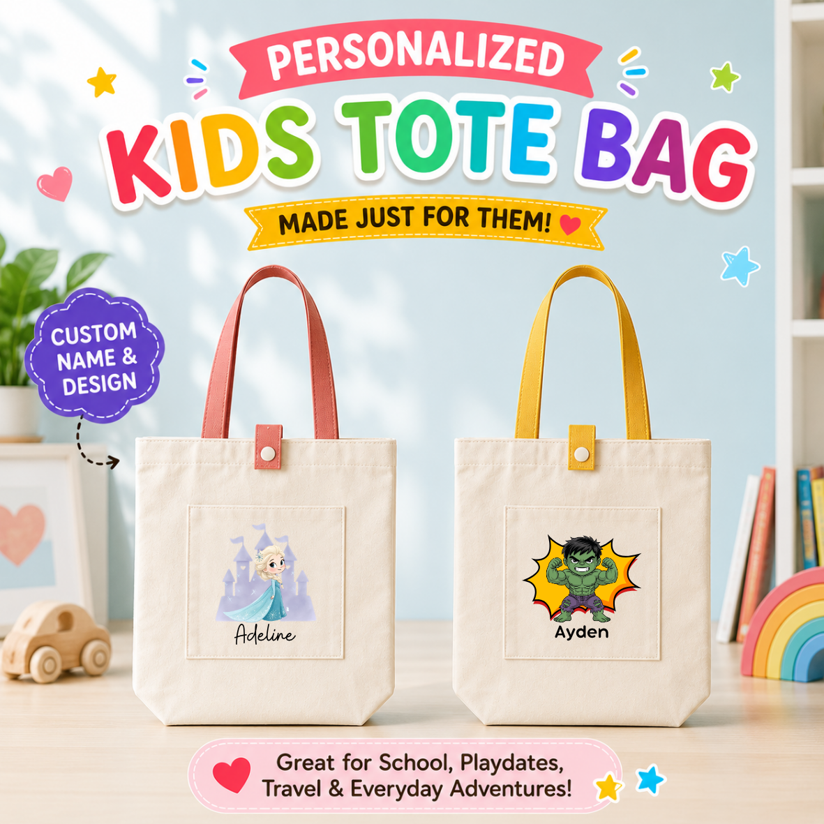 Princess & Superheroes Custom Tote