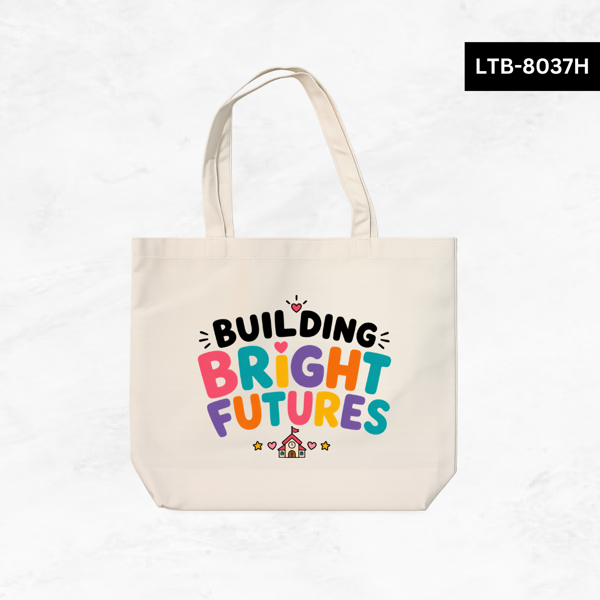 Horizontal Canvas Tote Bag - Teacher Vibes