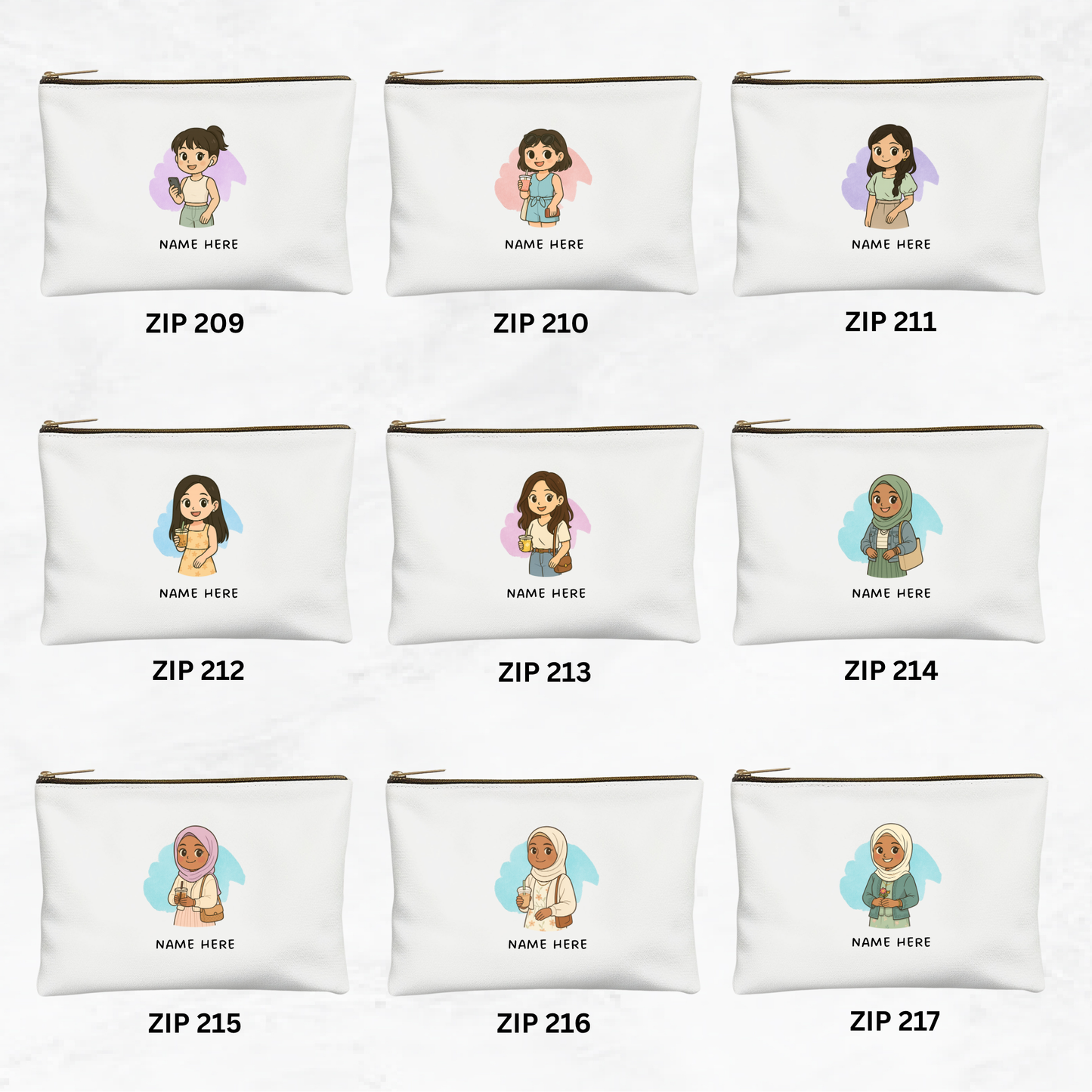 Custom Chibi Zipper Pouch