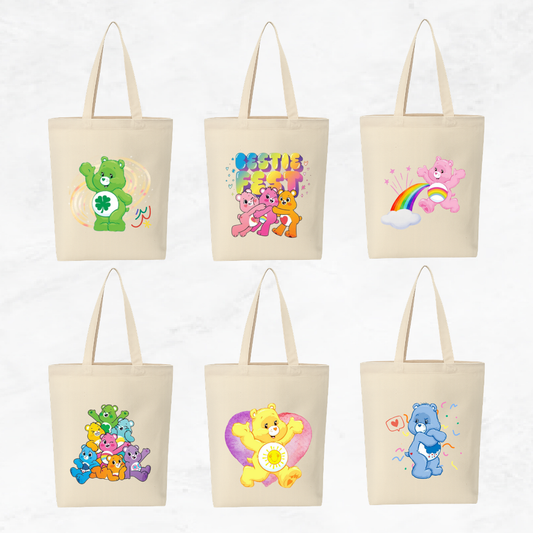 Canvas A4 Tote Bag - Care Bear
