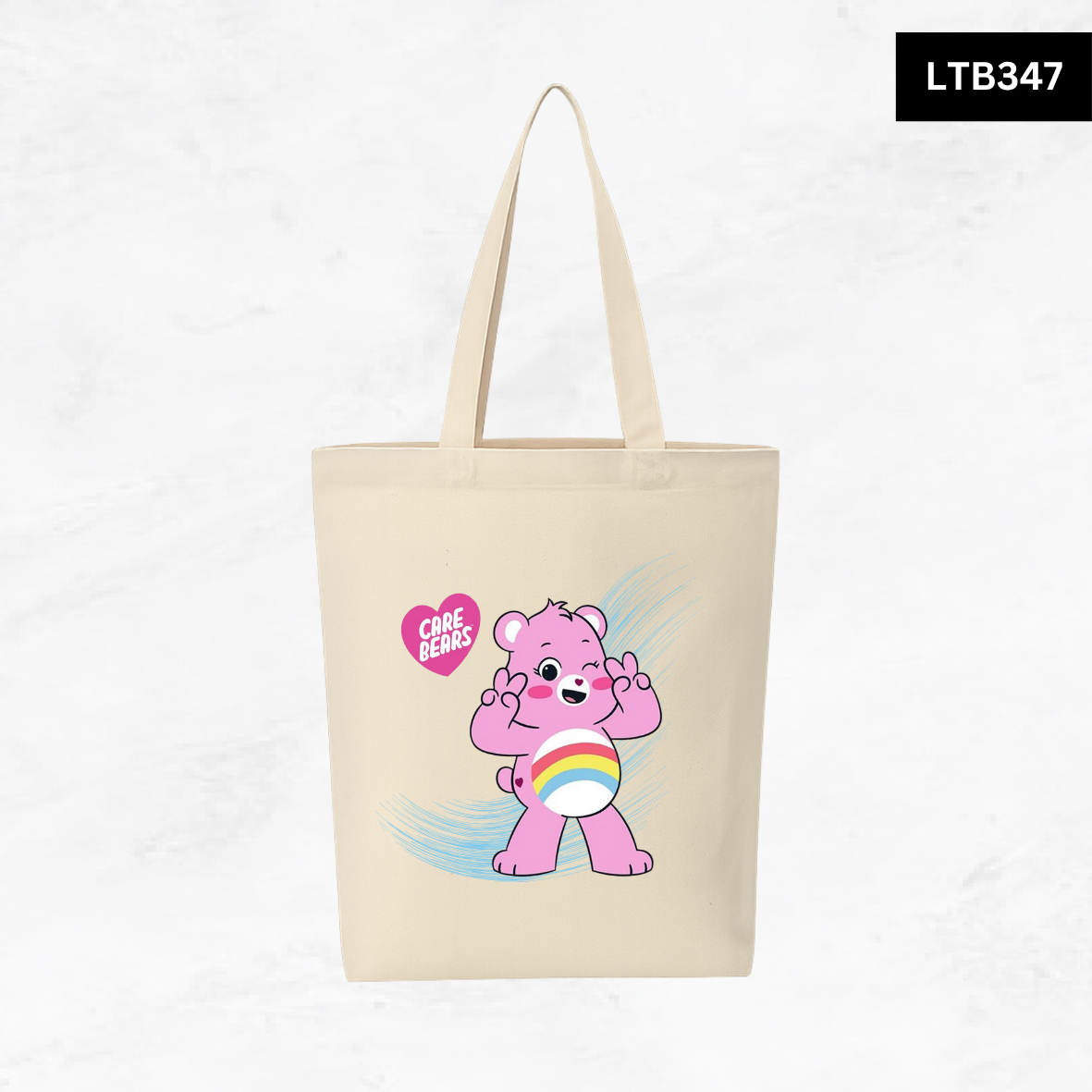 Canvas A4 Tote Bag - Care Bear