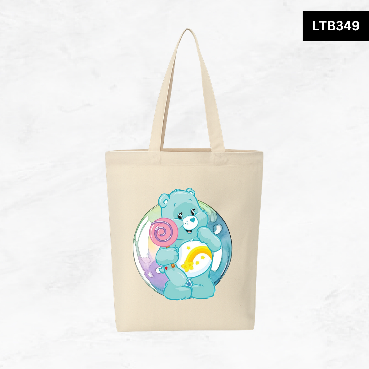 Canvas A4 Tote Bag - Care Bear