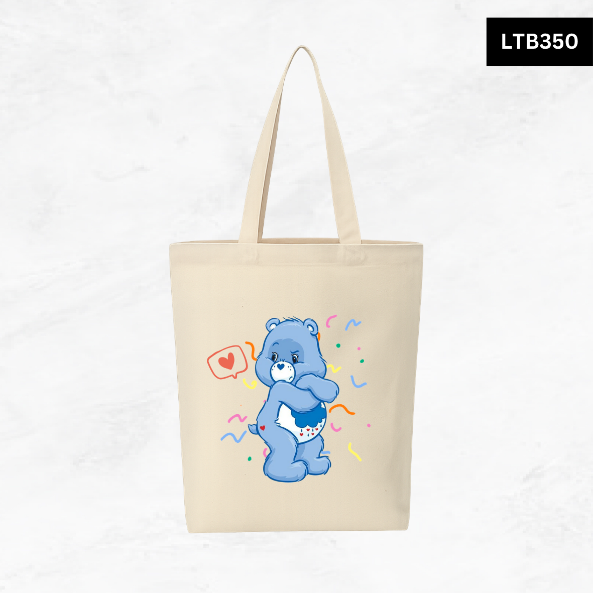 Canvas A4 Tote Bag - Care Bear
