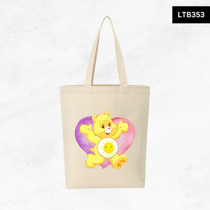 Canvas A4 Tote Bag - Care Bear