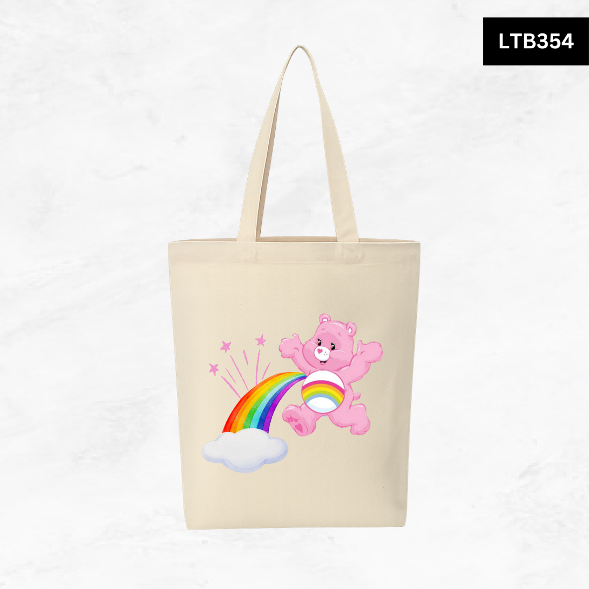 Canvas A4 Tote Bag - Care Bear