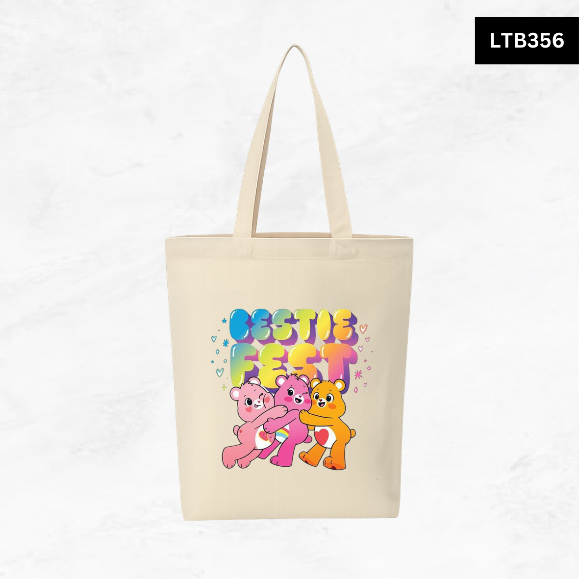 Canvas A4 Tote Bag - Care Bear