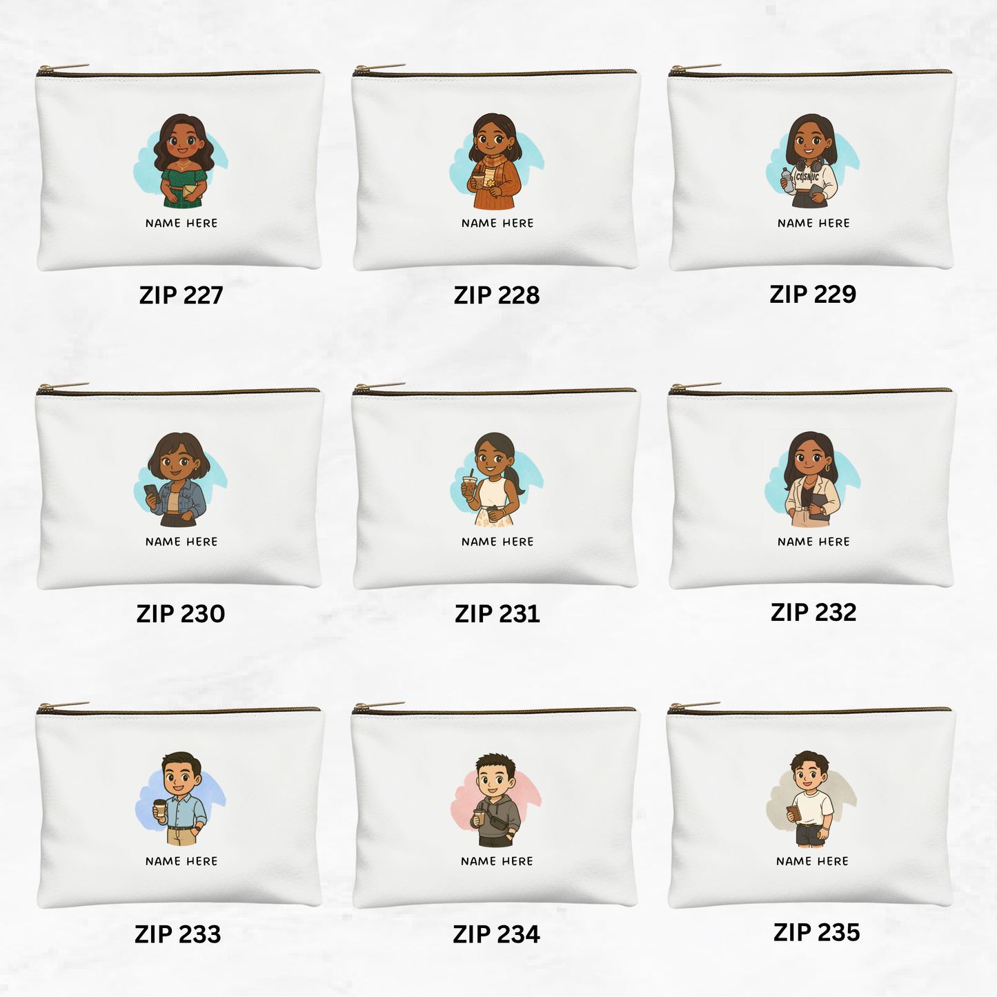 Custom Chibi Zipper Pouch