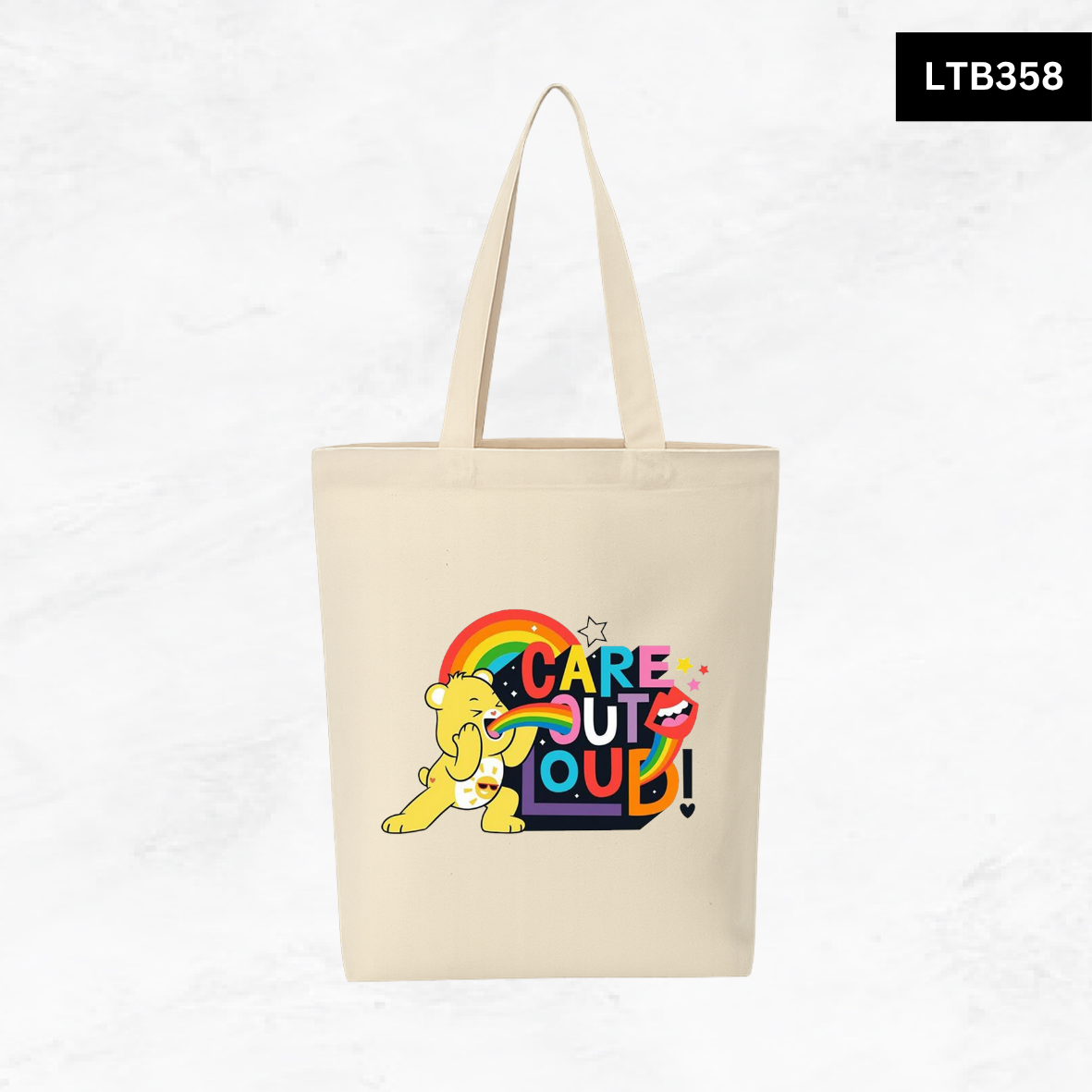 Canvas A4 Tote Bag - Care Bear
