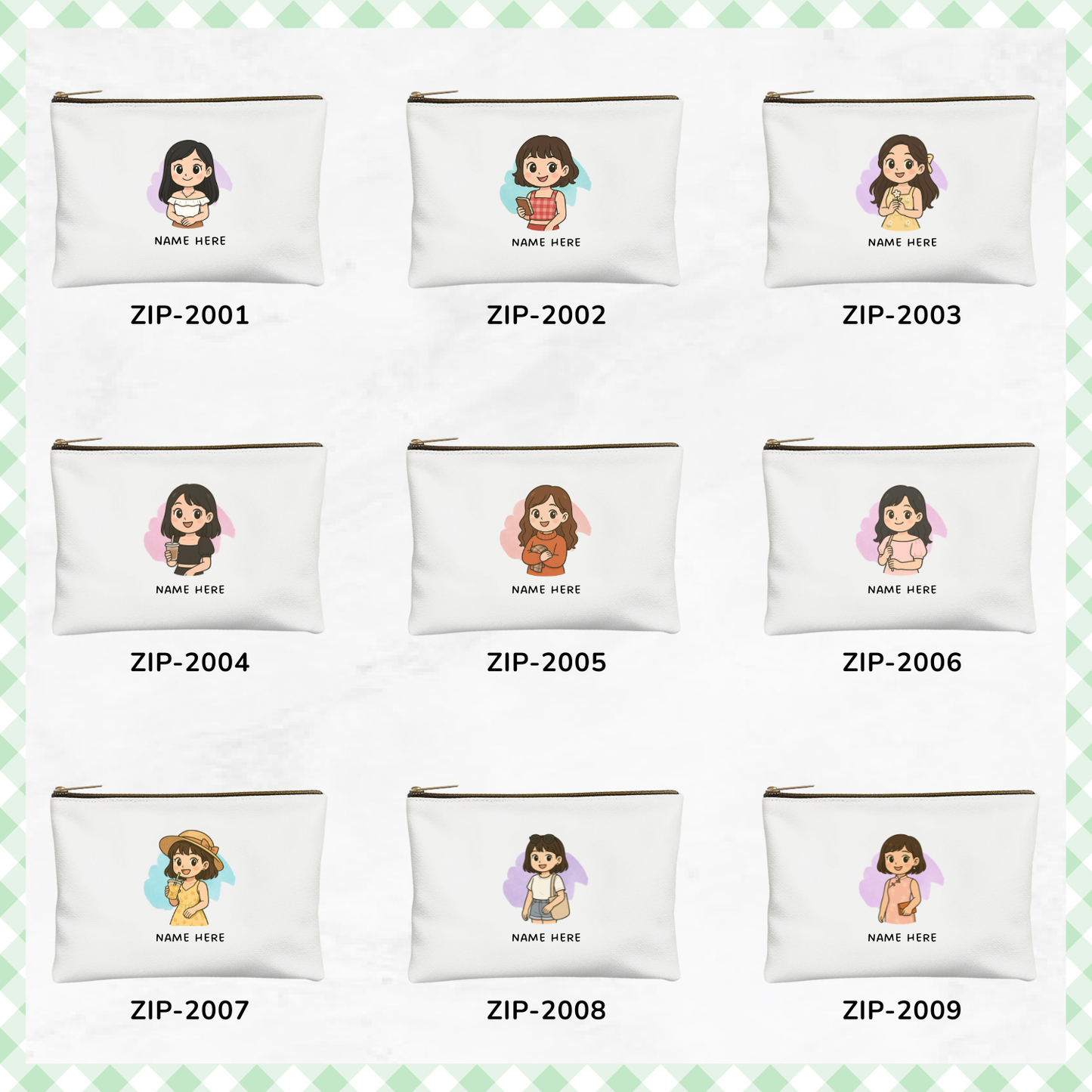 Custom Chibi Zipper Pouch