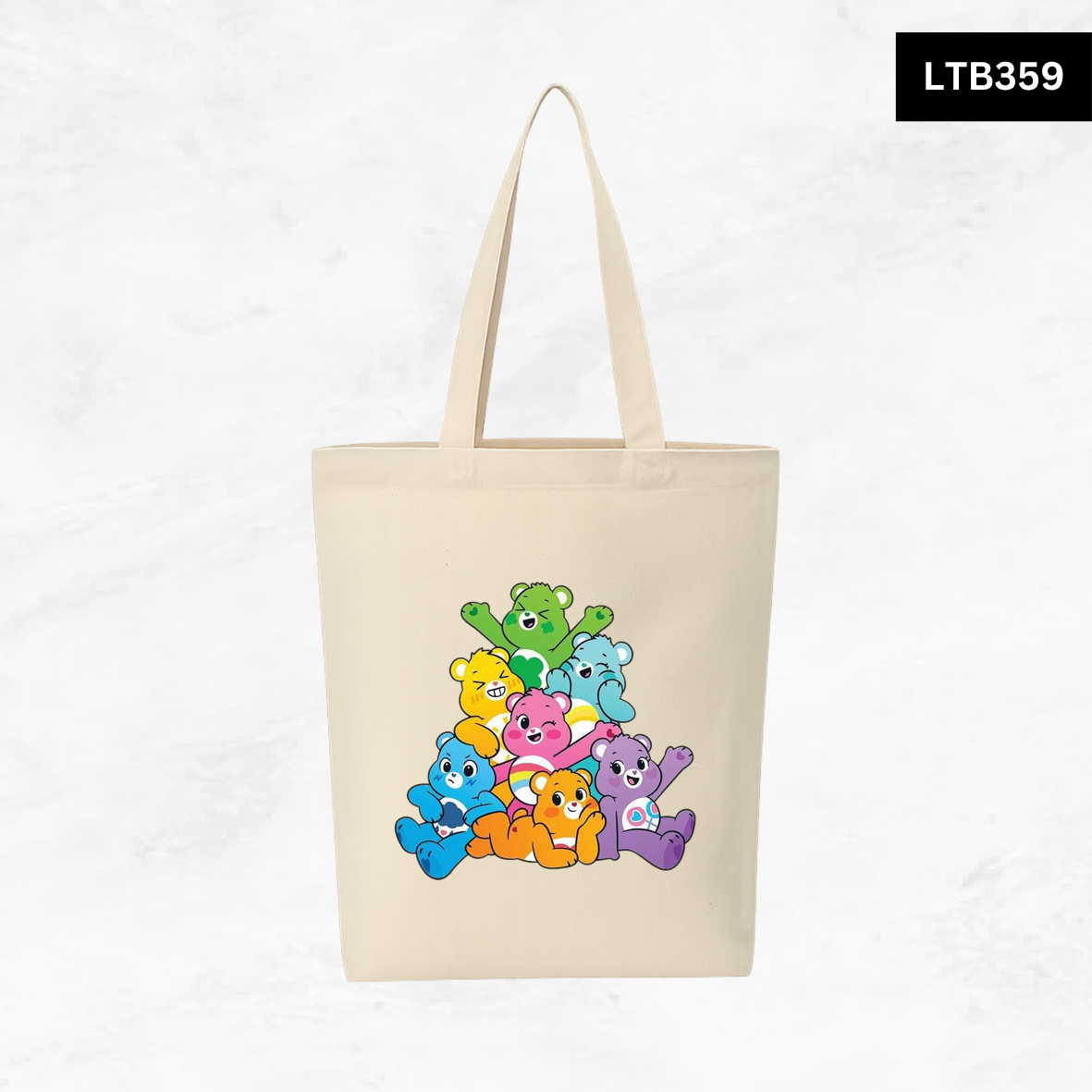 Canvas A4 Tote Bag - Care Bear