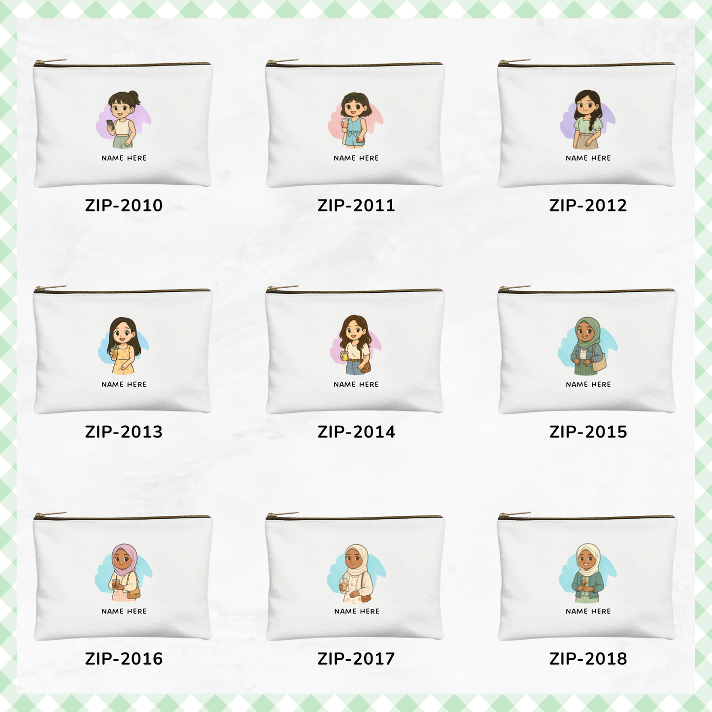 Custom Chibi Zipper Pouch