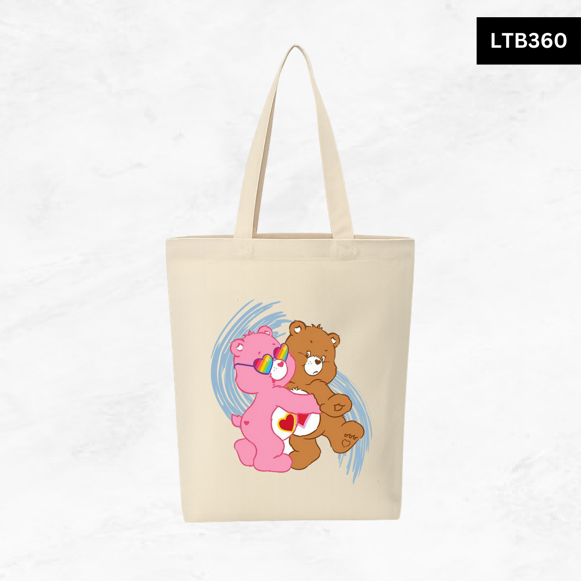 Canvas A4 Tote Bag - Care Bear