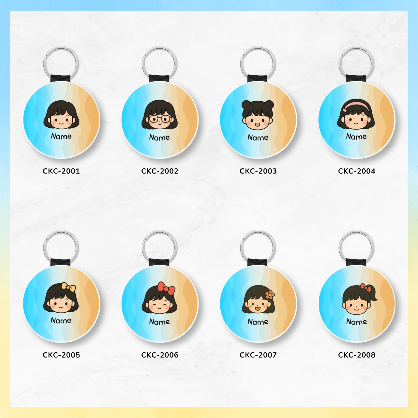 Chibi Character Round Name Key Tag