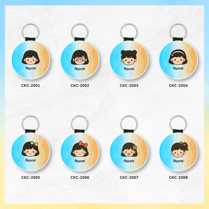 Chibi Character Round Name Key Tag