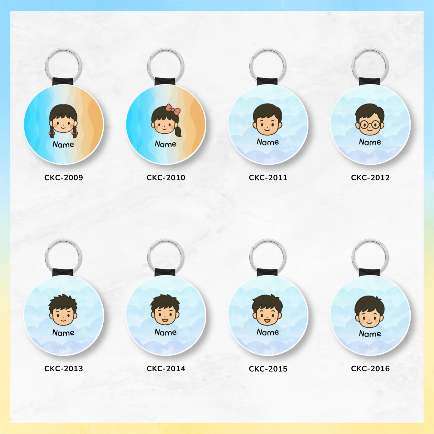Chibi Character Round Name Key Tag