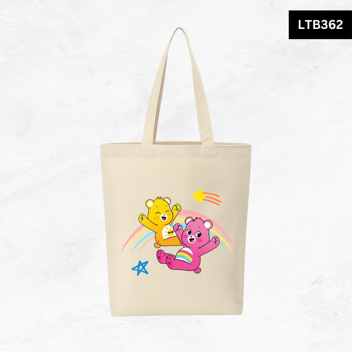 Canvas A4 Tote Bag - Care Bear