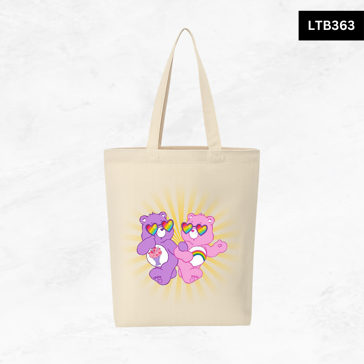 Canvas A4 Tote Bag - Care Bear
