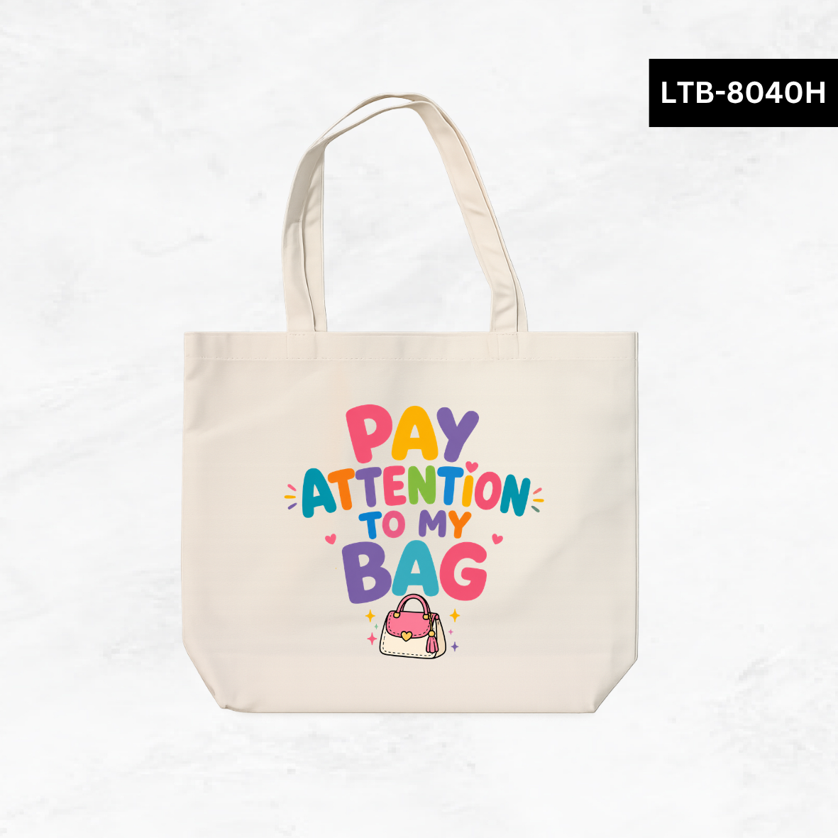 Horizontal Canvas Tote Bag - Teacher Vibes