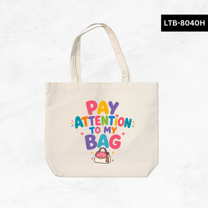 Horizontal Canvas Tote Bag - Teacher Vibes