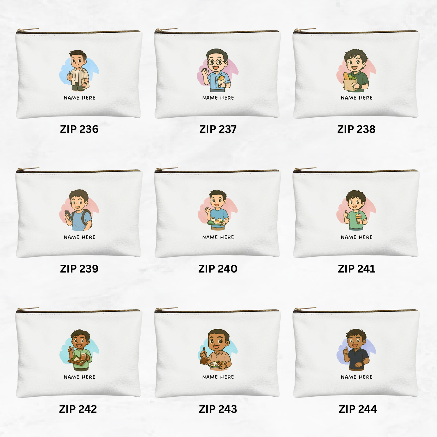 Custom Chibi Zipper Pouch