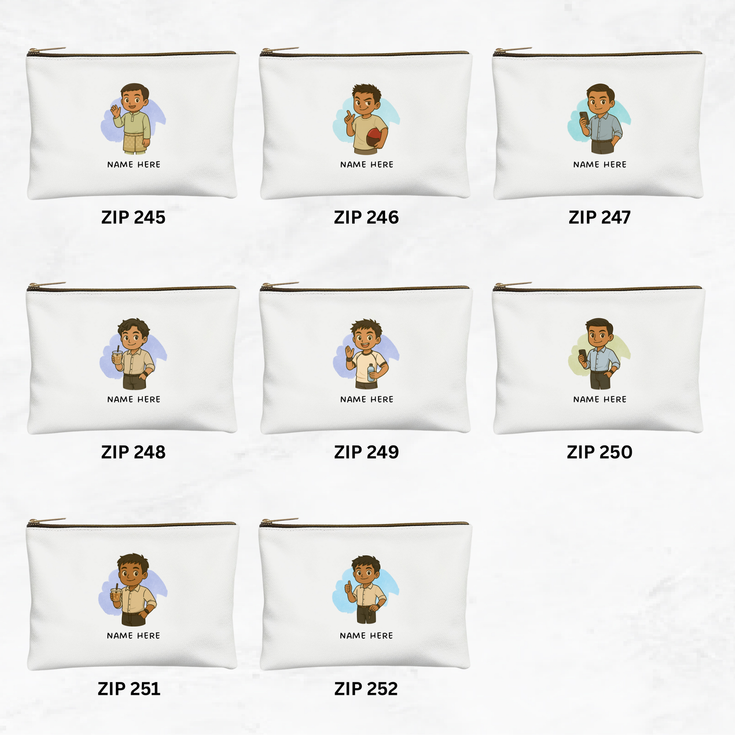 Custom Chibi Zipper Pouch