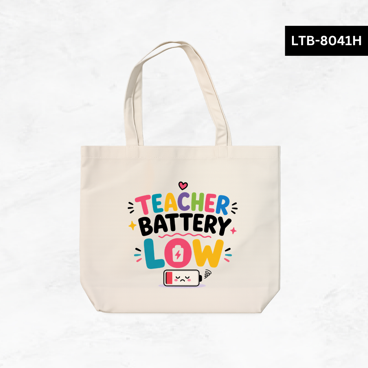 Horizontal Canvas Tote Bag - Teacher Vibes