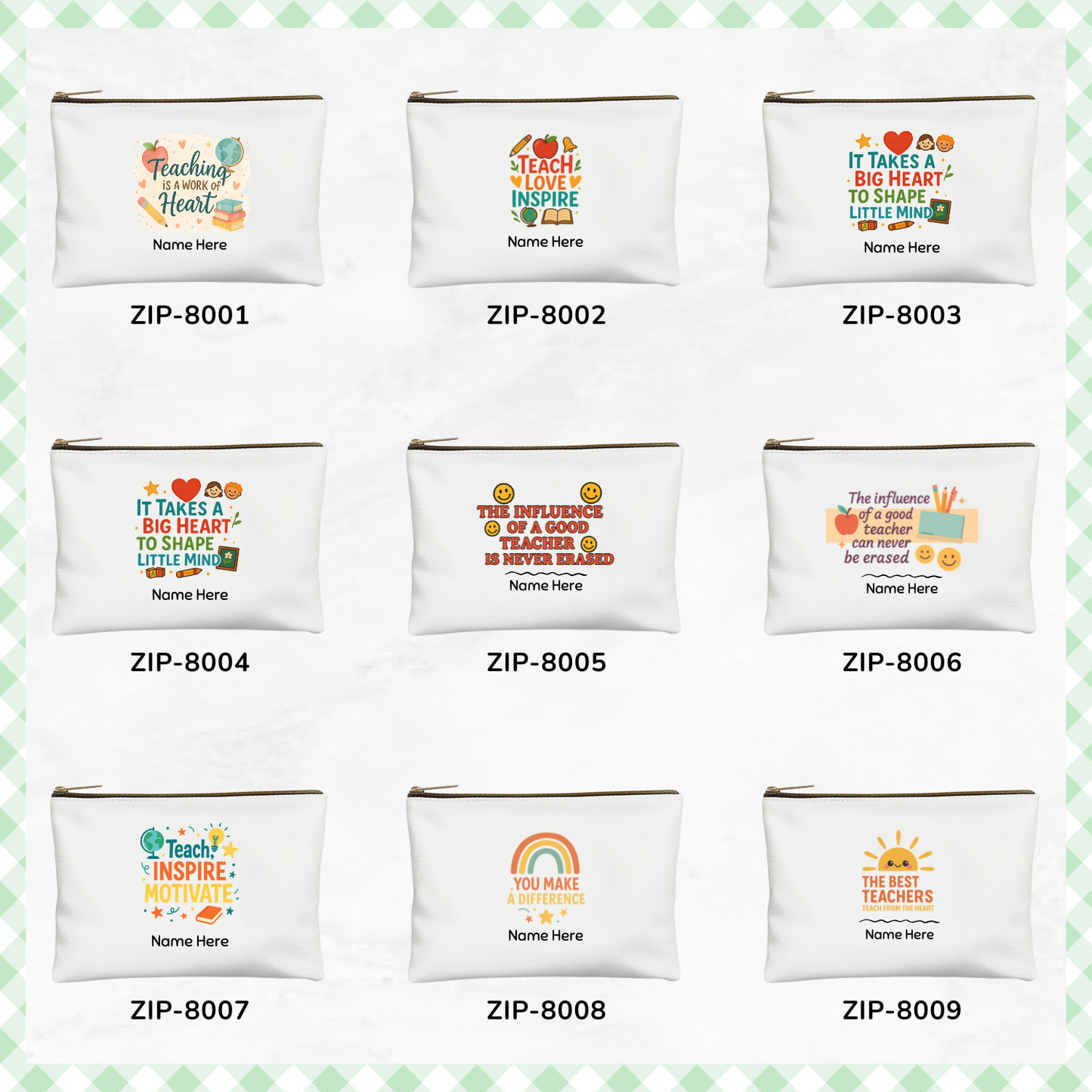 Teachers Essential Canvas Zipper Pouch