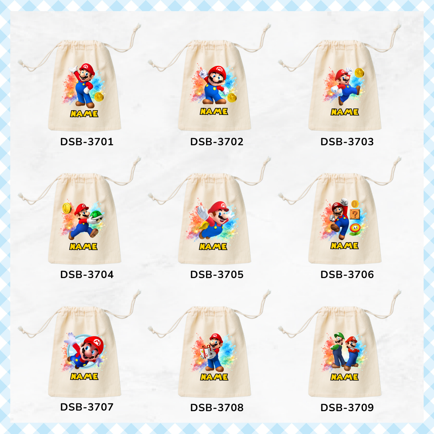 Super Mario Custom Favor Bags