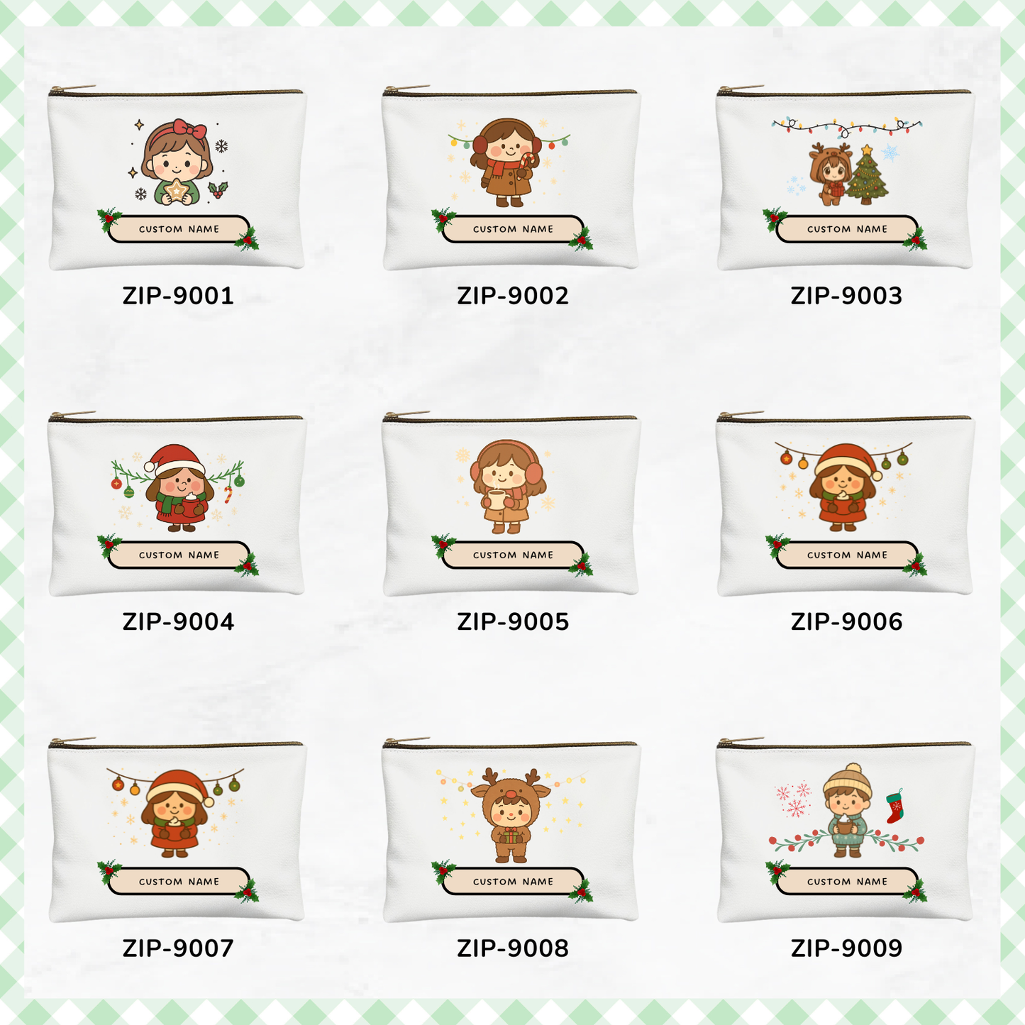 Custom Christmas Zipper Canvas Pouches | Name | Graduation | Appreciation | Farewell | Thank you