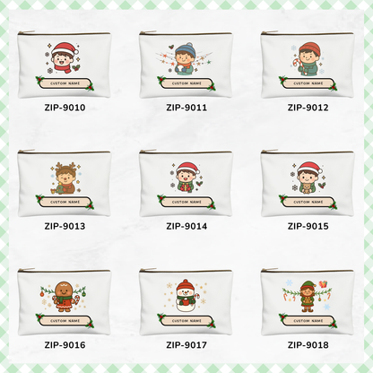 Custom Christmas Zipper Canvas Pouches | Name | Graduation | Appreciation | Farewell | Thank you