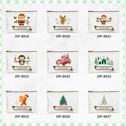 Custom Christmas Zipper Canvas Pouches | Name | Graduation | Appreciation | Farewell | Thank you