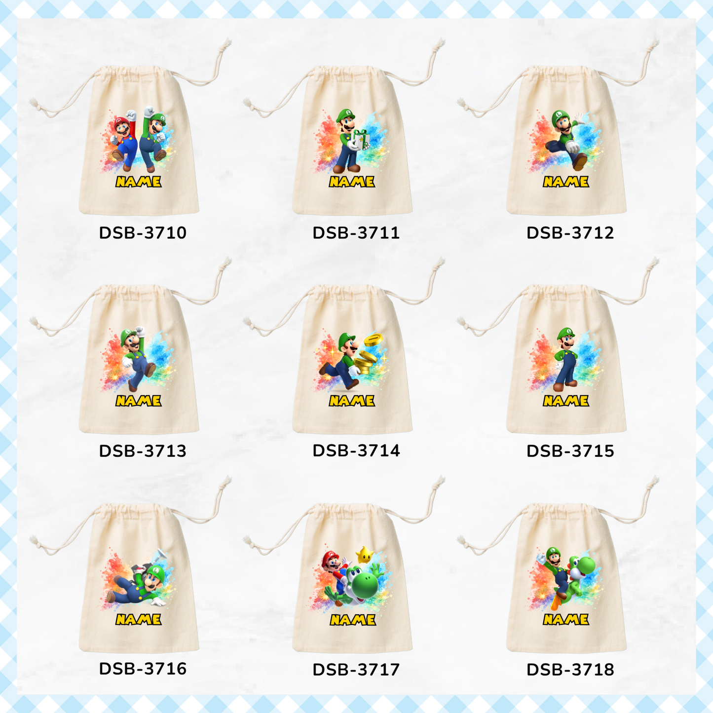 Super Mario Custom Favor Bags