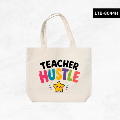 Horizontal Canvas Tote Bag - Teacher Vibes
