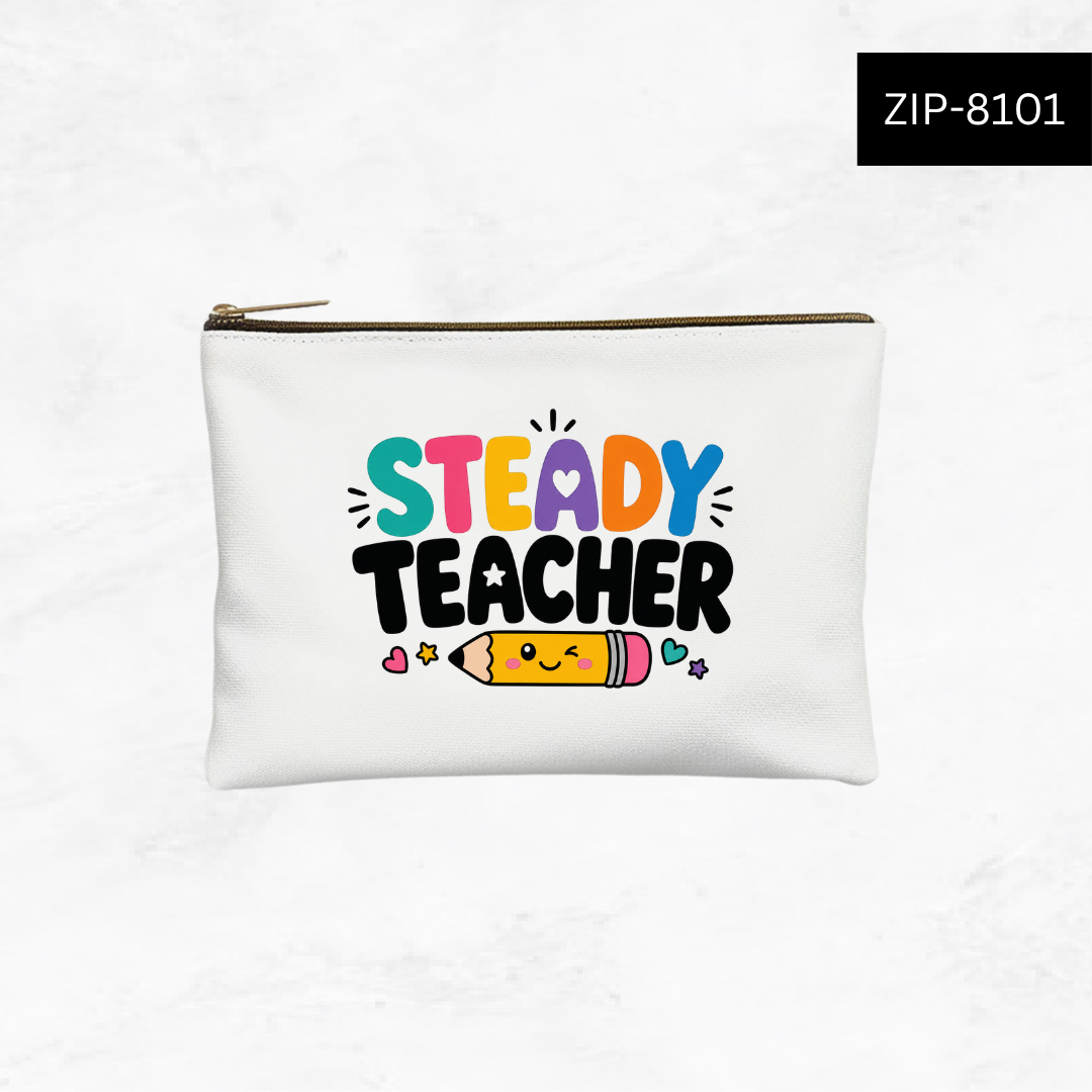 Teacher Vibes Fuel Custom Zipper Pouch