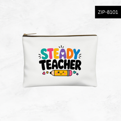 Teacher Vibes Fuel Custom Zipper Pouch