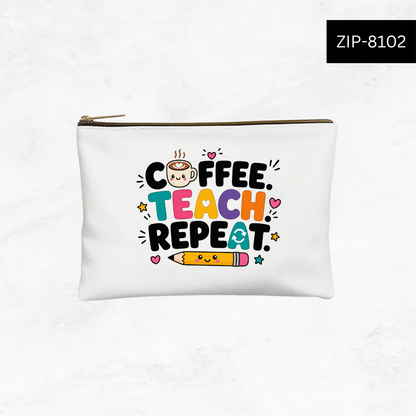 Teacher Vibes Fuel Custom Zipper Pouch