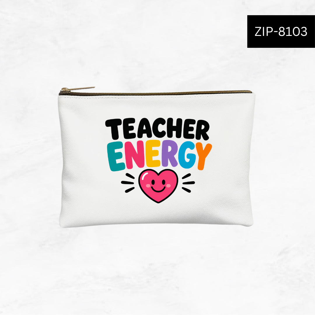 Teacher Vibes Fuel Custom Zipper Pouch