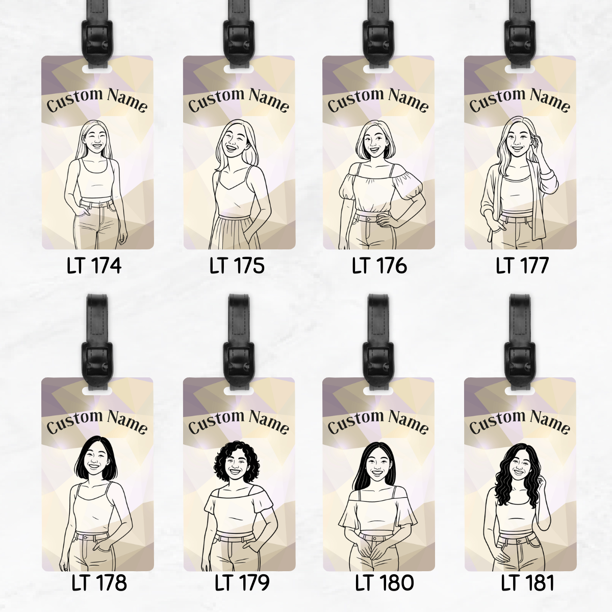 Hand Drawn Chibi Luggage Tags