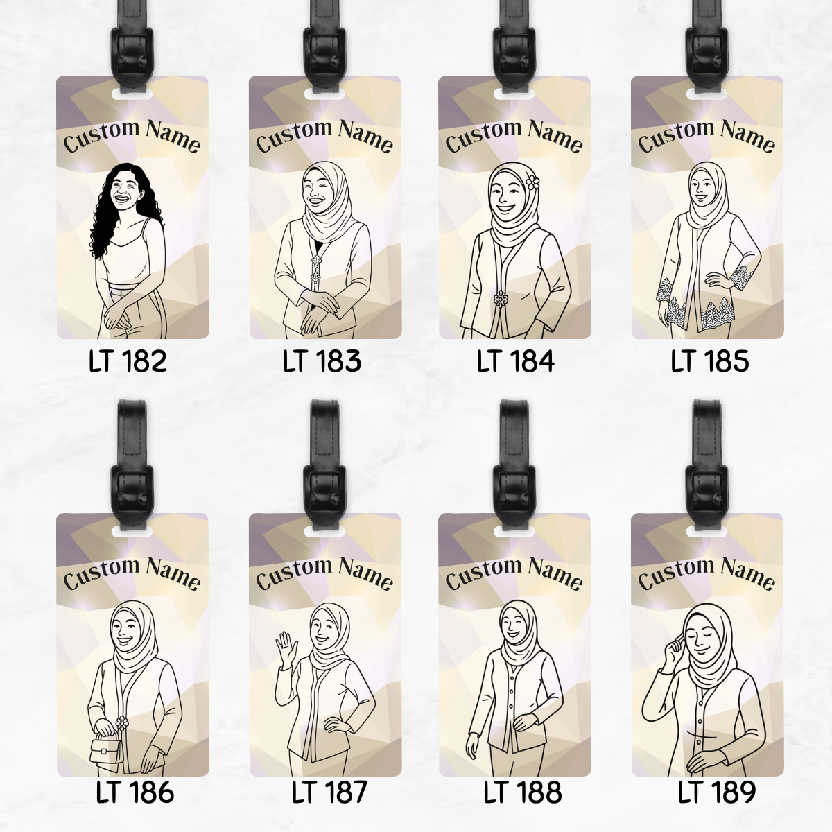 Hand Drawn Chibi Luggage Tags