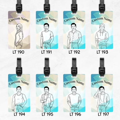 Hand Drawn Chibi Luggage Tags