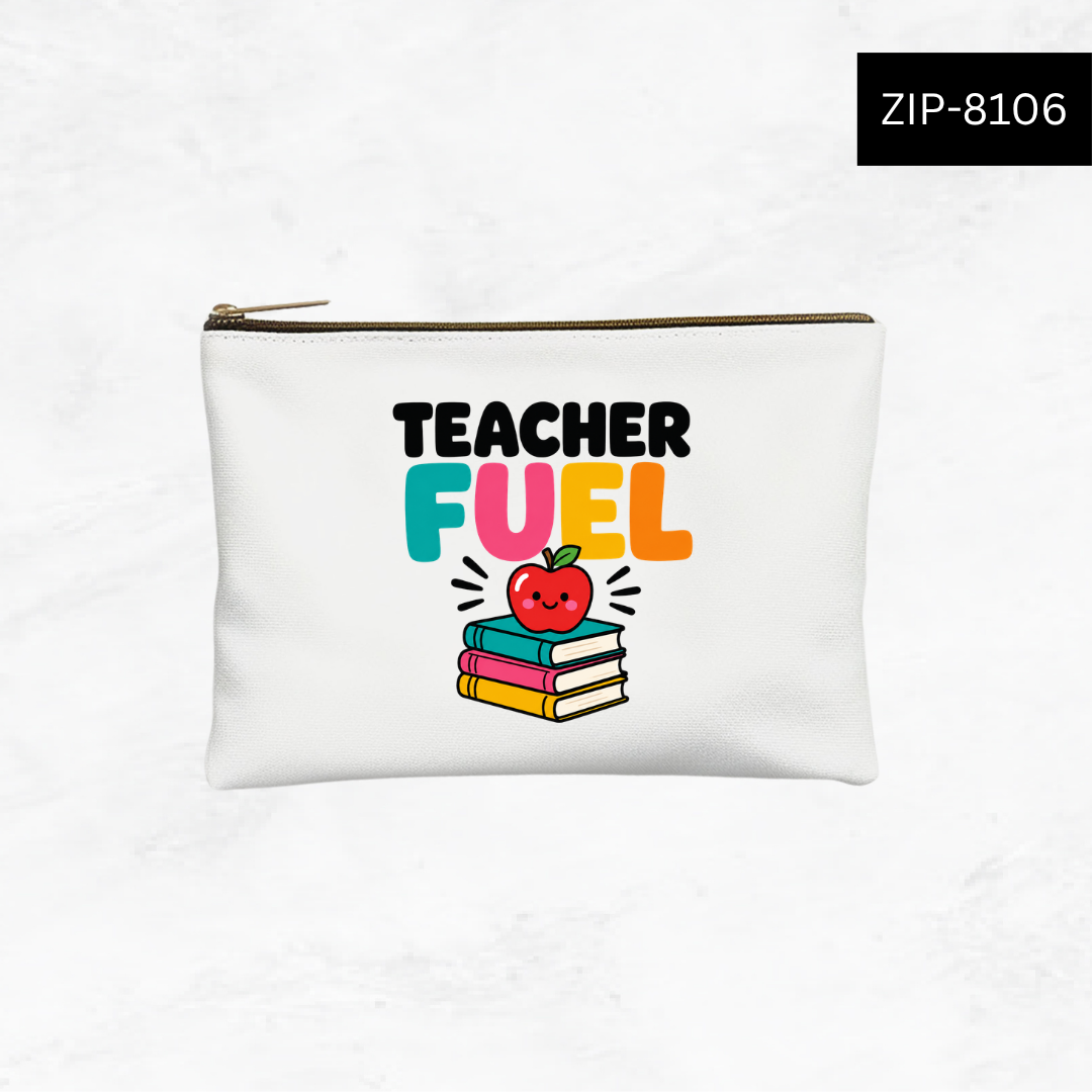 Teacher Vibes Fuel Custom Zipper Pouch
