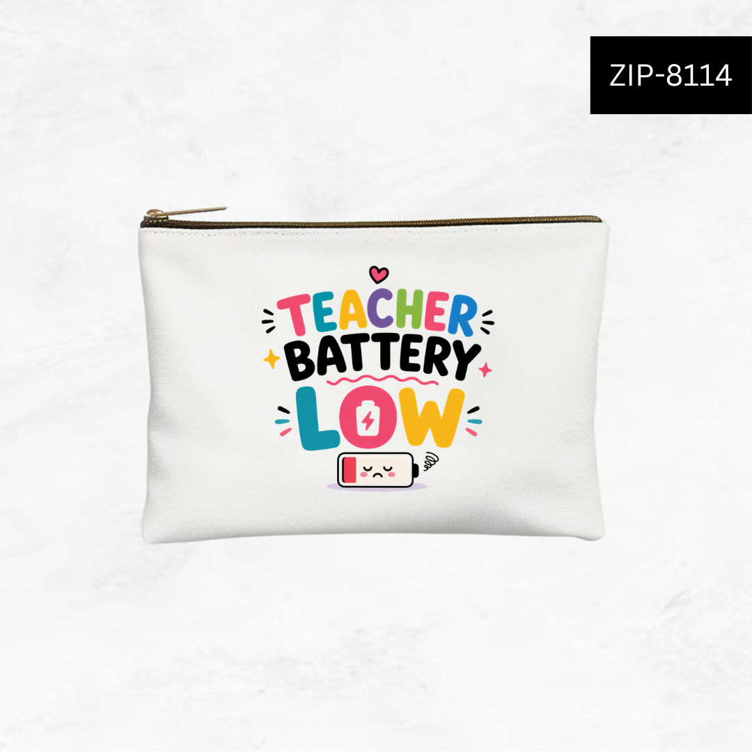 Teacher Vibes Fuel Custom Zipper Pouch