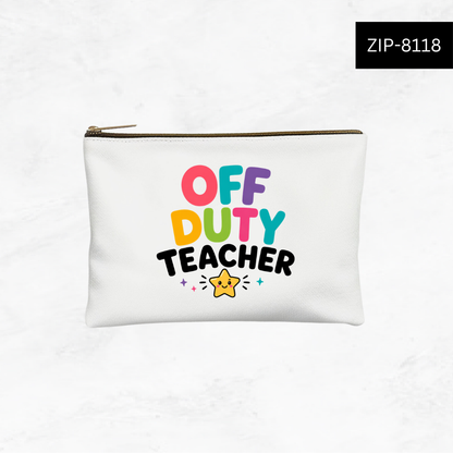 Teacher Vibes Fuel Custom Zipper Pouch
