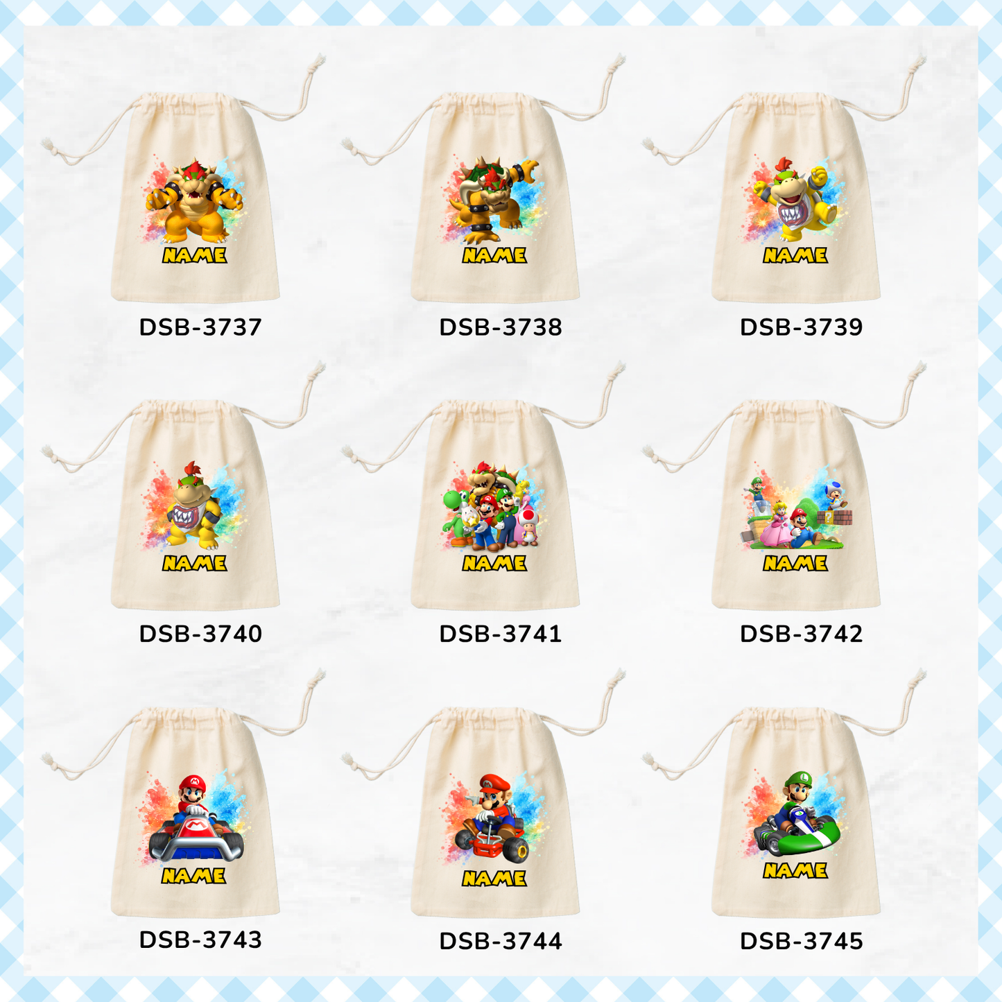 Super Mario Custom Favor Bags