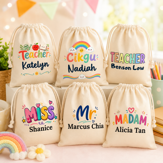 Salutation Teacher Custom Favor Bags