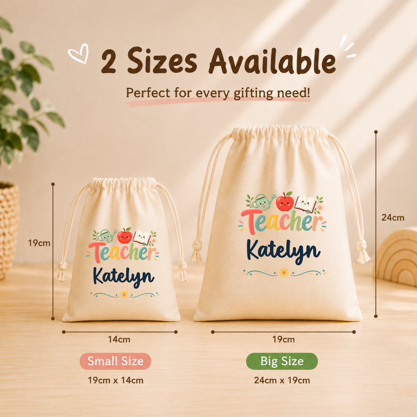 Salutation Teacher Custom Favor Bags