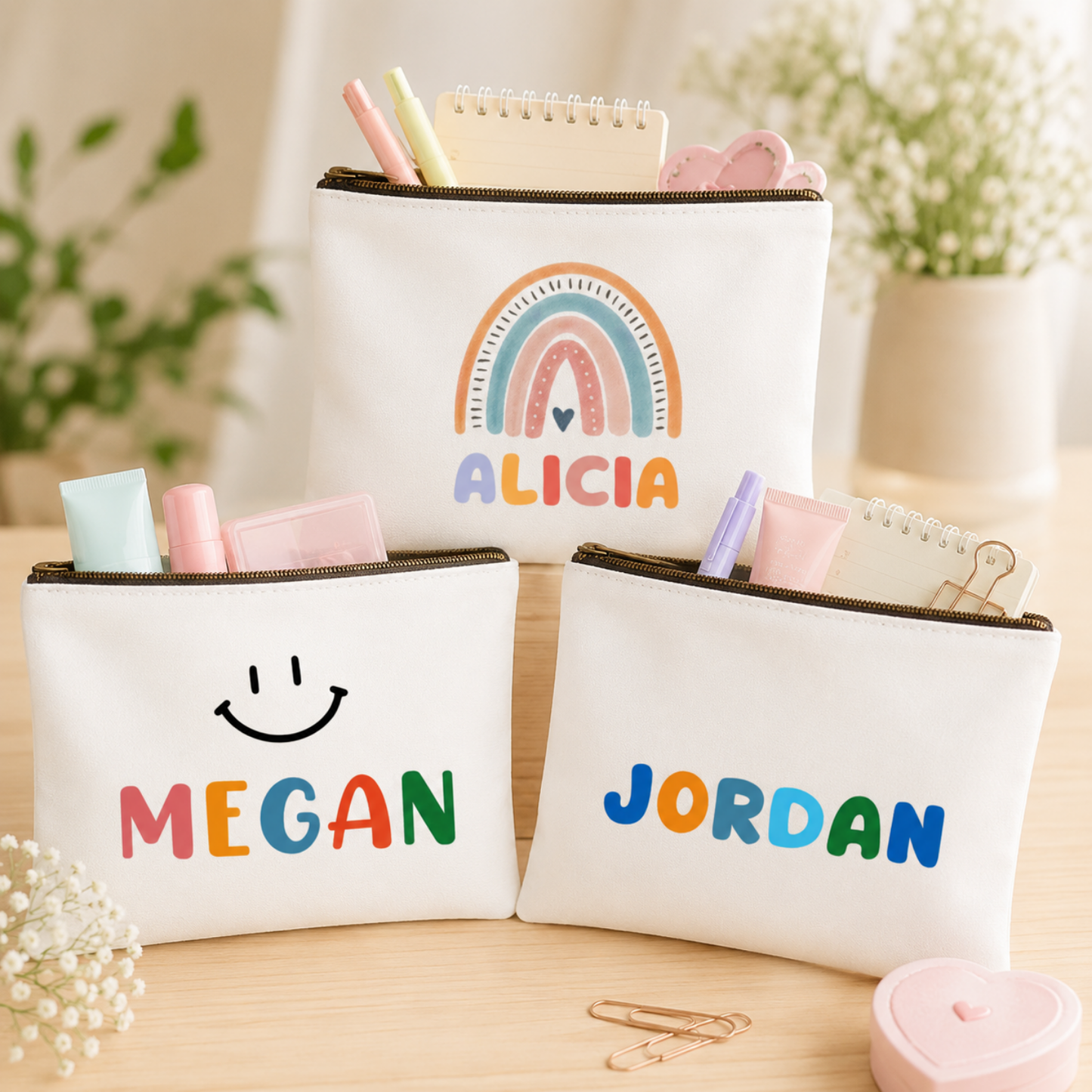 Signature Classic Name Zipper Pouch